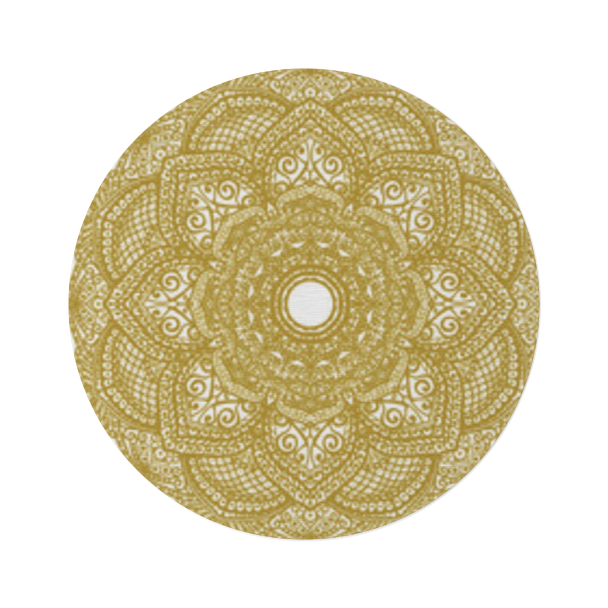 Round Rug golden pattern round gold rug luxury carpet circular gold carpet decorative gold mat gold ornamental rug intricate pattern rug