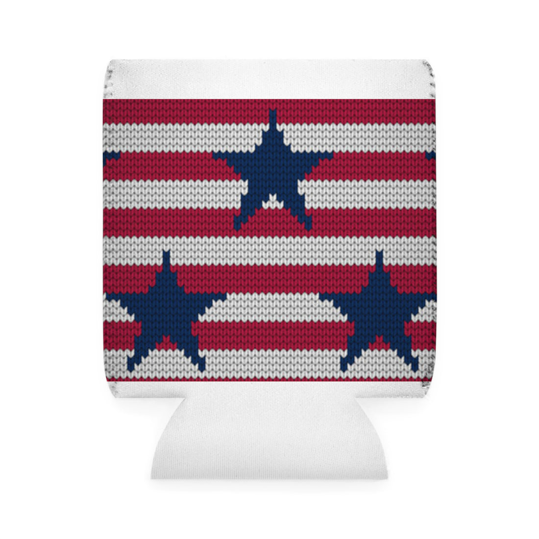 Can Cooler Sleeve picture of stars on USA flag patriotic beer koozie beer