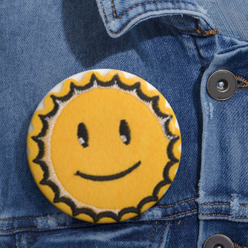 Custom Pin Buttons picture of a sunshine bright sun lapel pin sunny day brooch cheerful sunshine badge golden sun pin sun emblem sunshine accessory