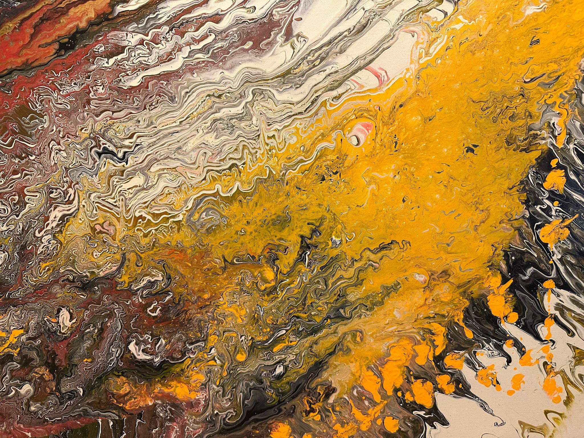 Yellow and white chaotic harmony painting