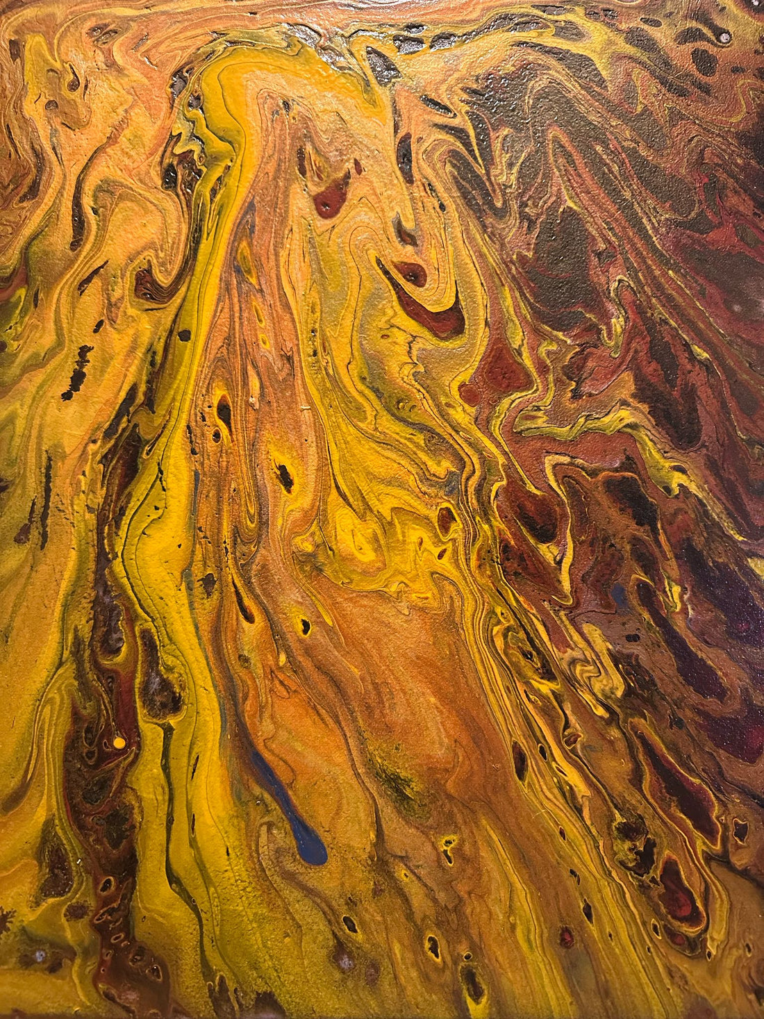 Yellow water flow painting
