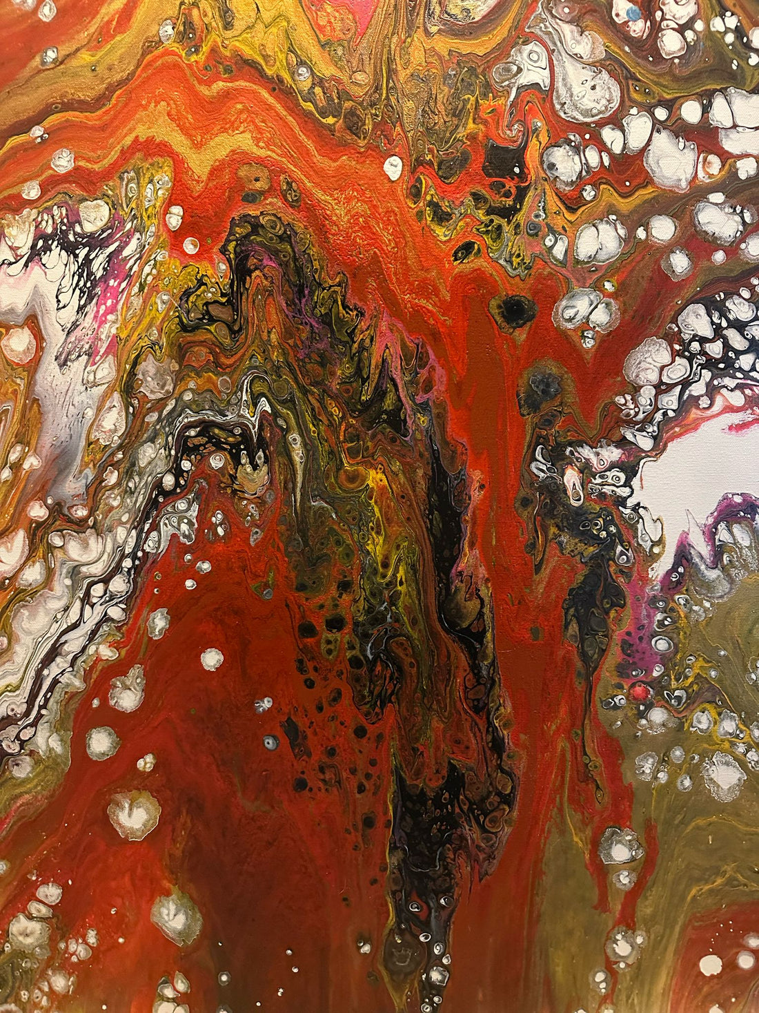 fiery cascade multicolor painting