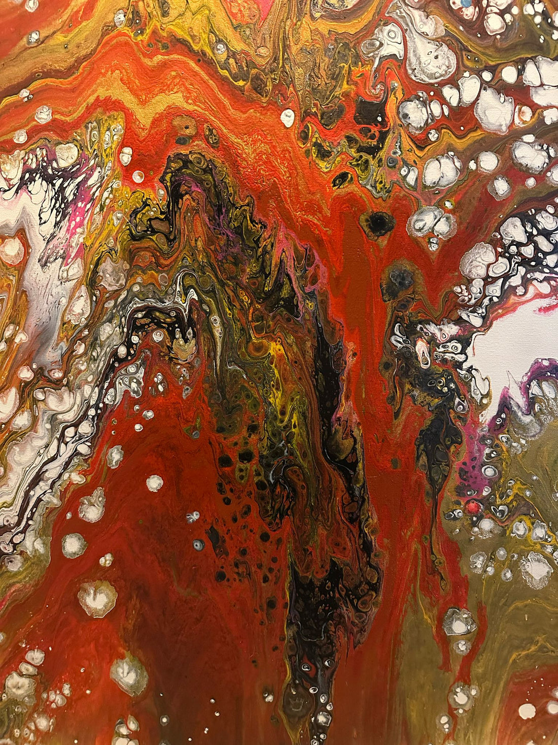 fiery cascade multicolor painting