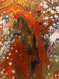 Fiery Cascade resin painting abstract