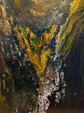 Golden resin painting