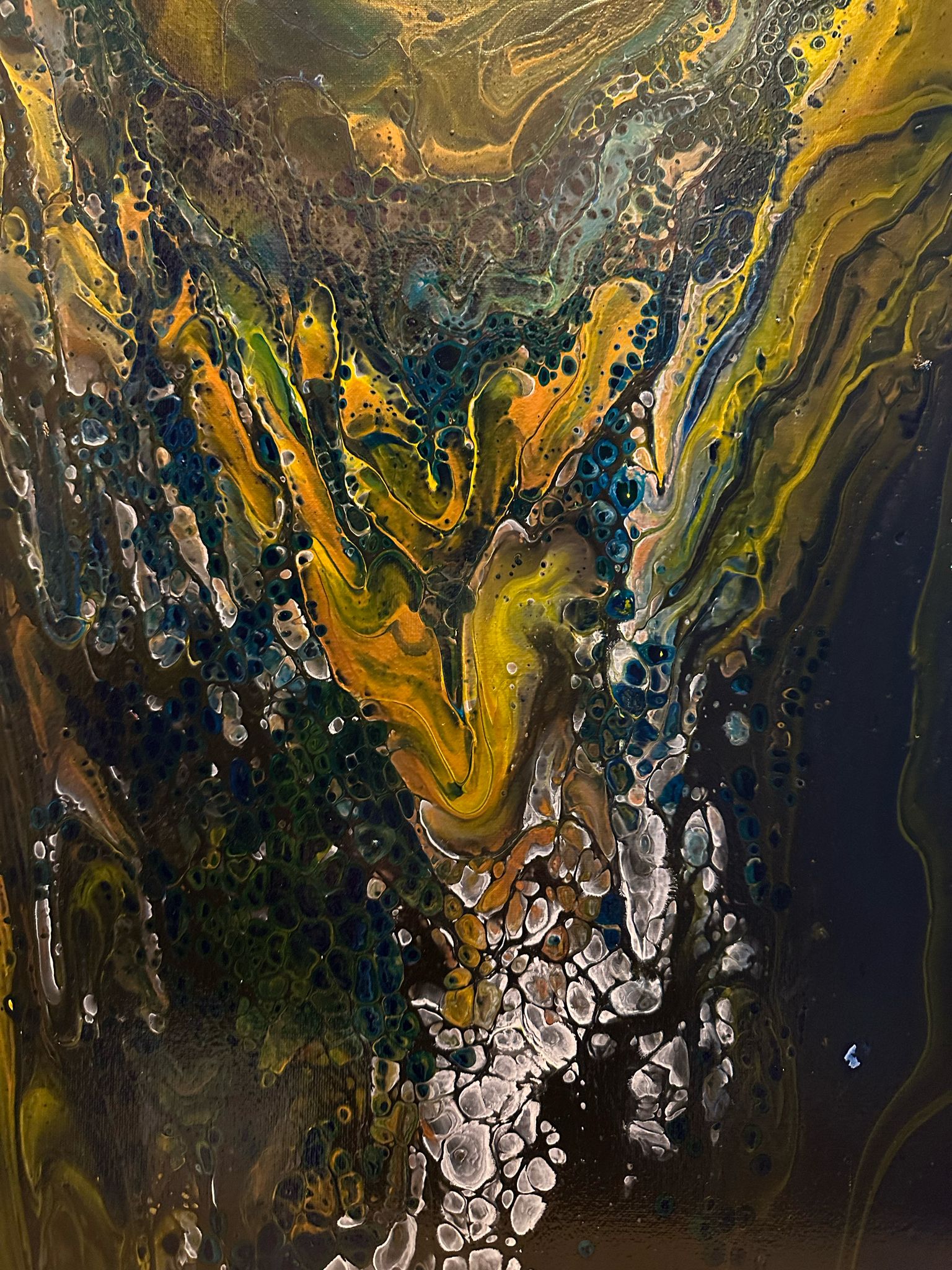 Golden resin painting