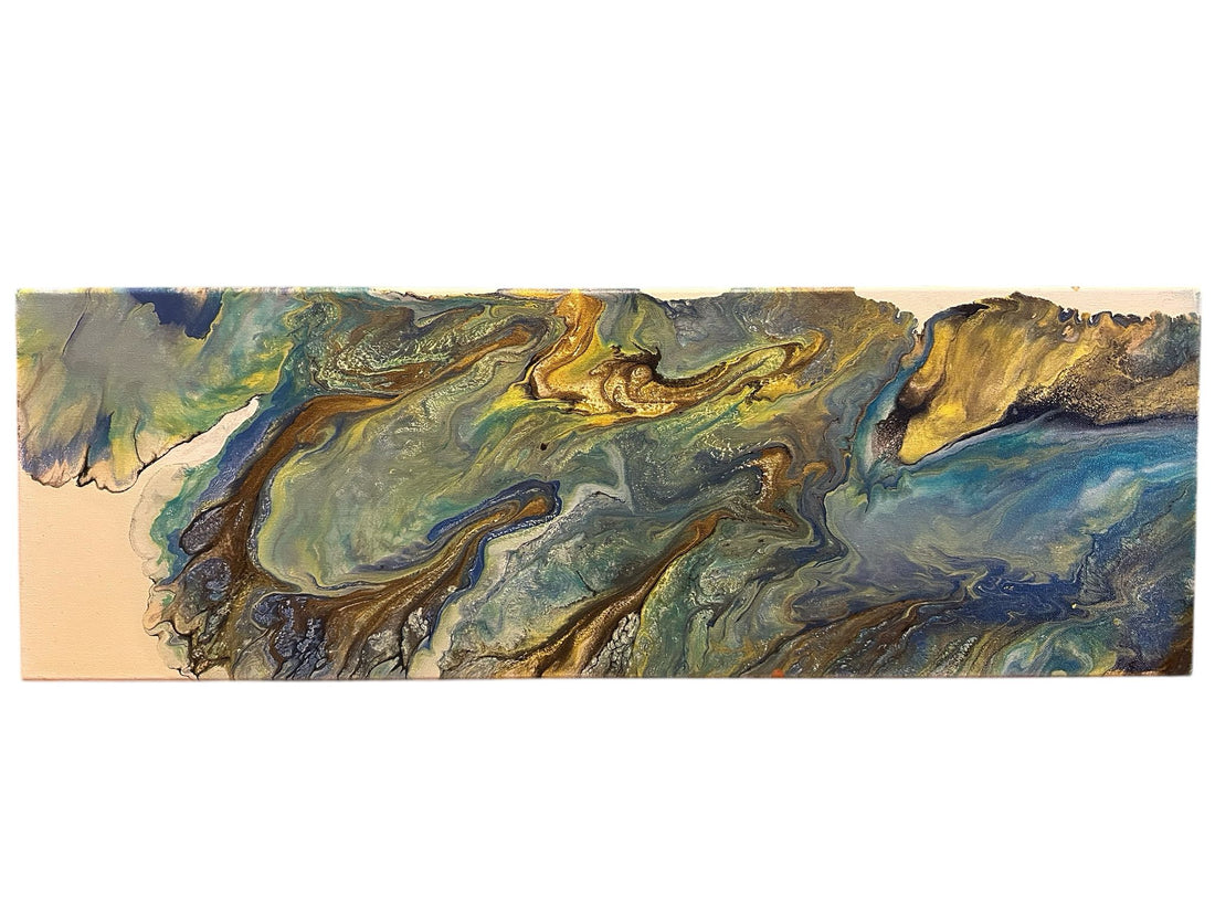  Yellow and blue abstract painting