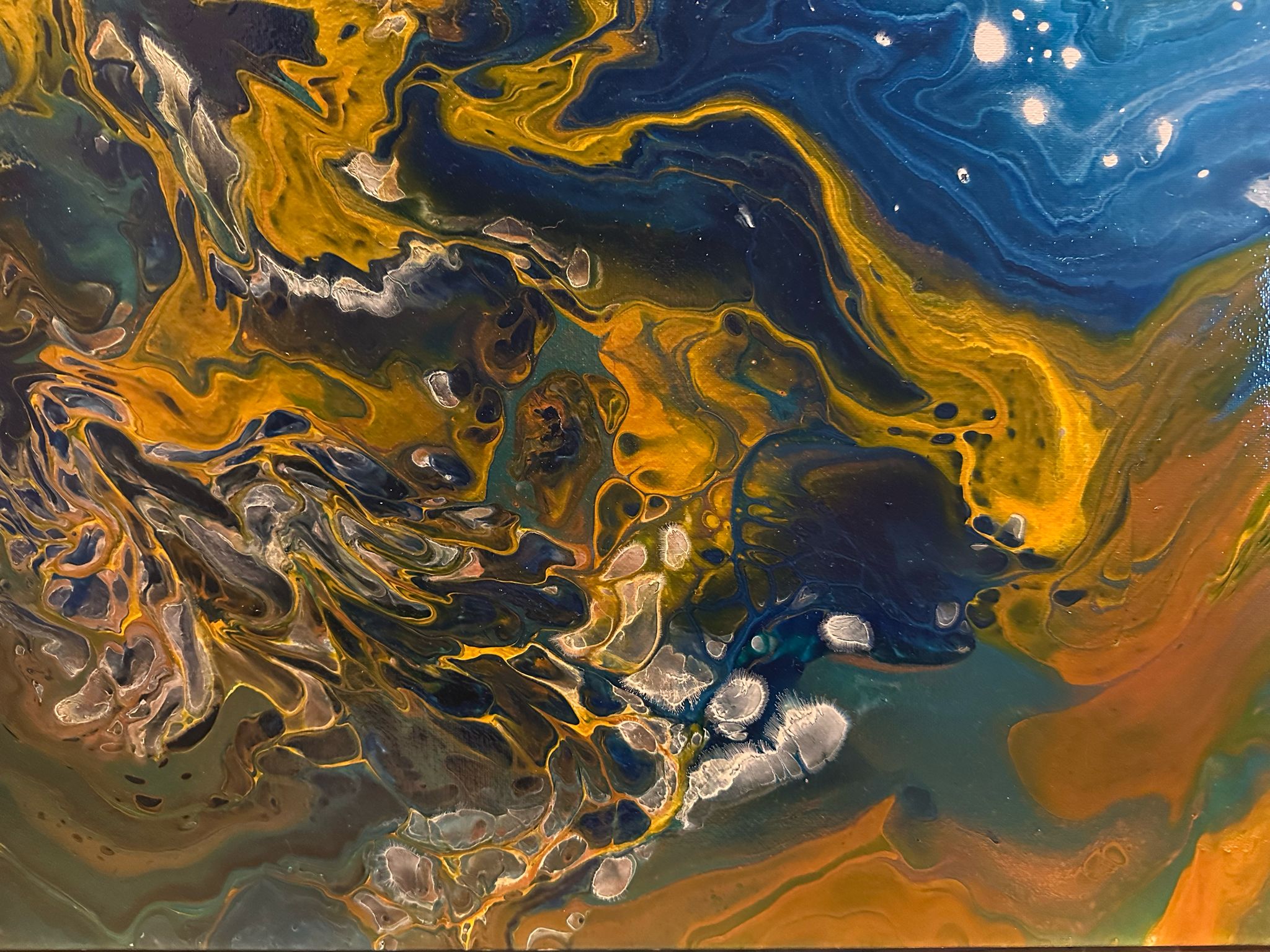 liquid gold abstract painting 