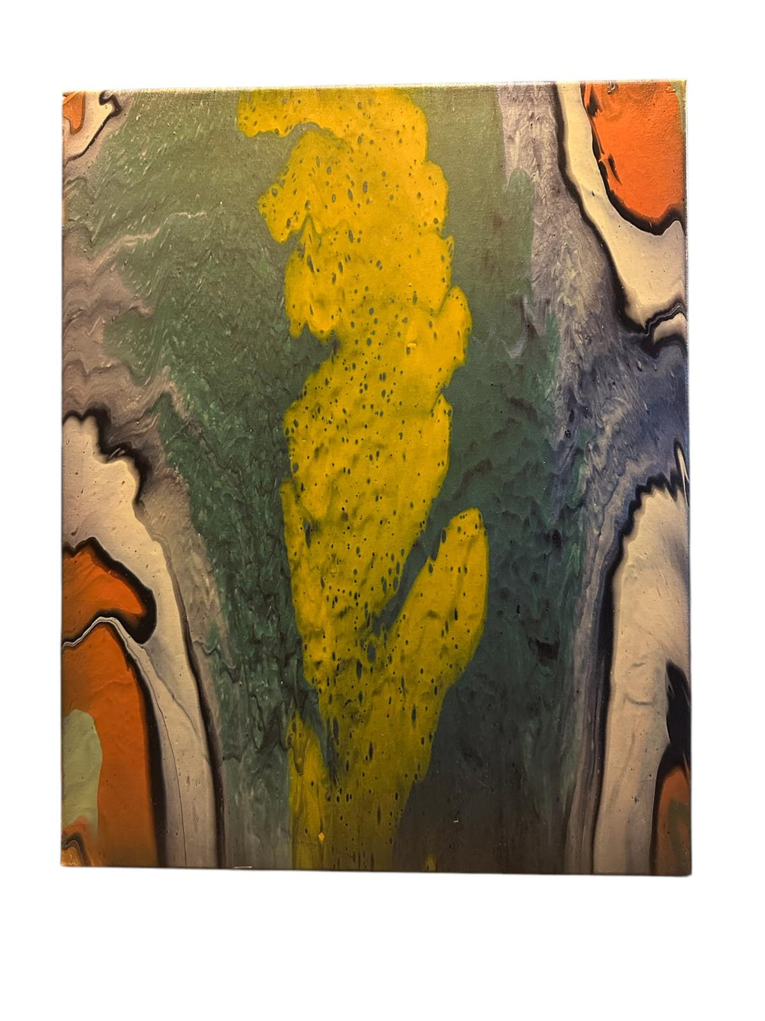 Yellow and grey abstract painting