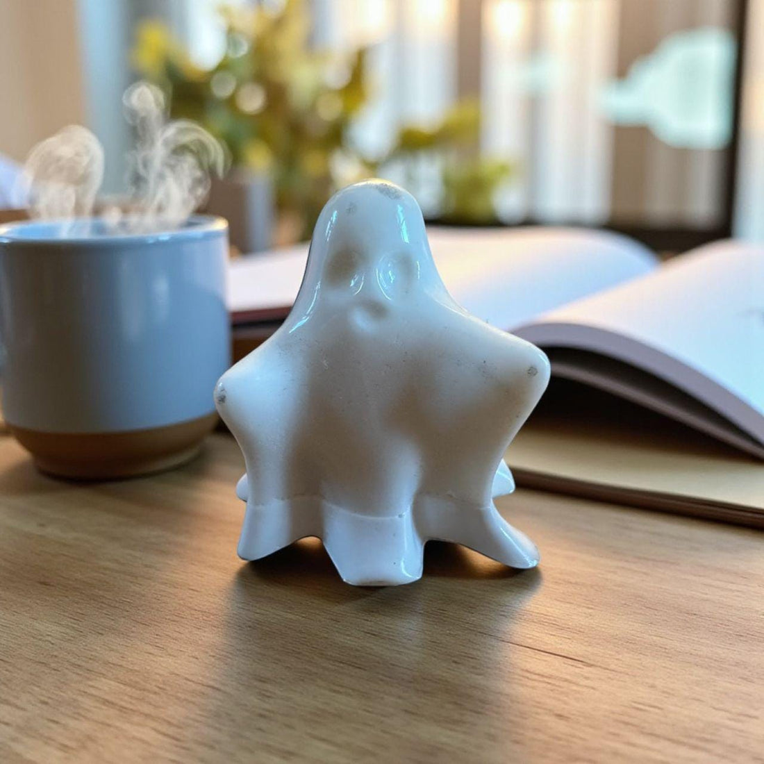 Handmade Resin Ghost Figurine: Spooky Season Home Decor