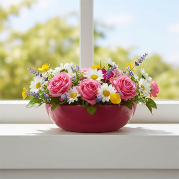 Handmade Hot Pink Resin Bowl, Modern Home Decor