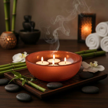 Handmade Rust Red Resin Bowl, Modern Minimalist Birdbath, Eco Friendly Gift