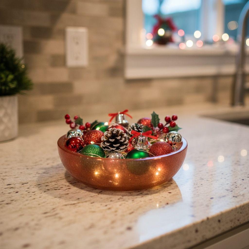 Handmade Rust Red Resin Bowl, Modern Minimalist Birdbath, Eco Friendly Gift