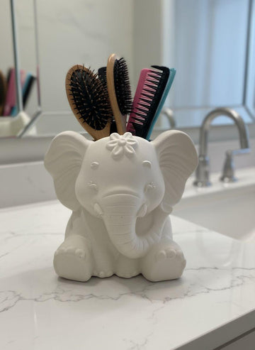 Handmade Concrete Elephant Organizer, Nursery Decor