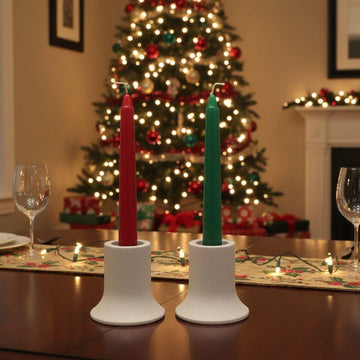 Handmade Sealed Concrete Taper Candle Holders, Minimalist Decor, Set of 2