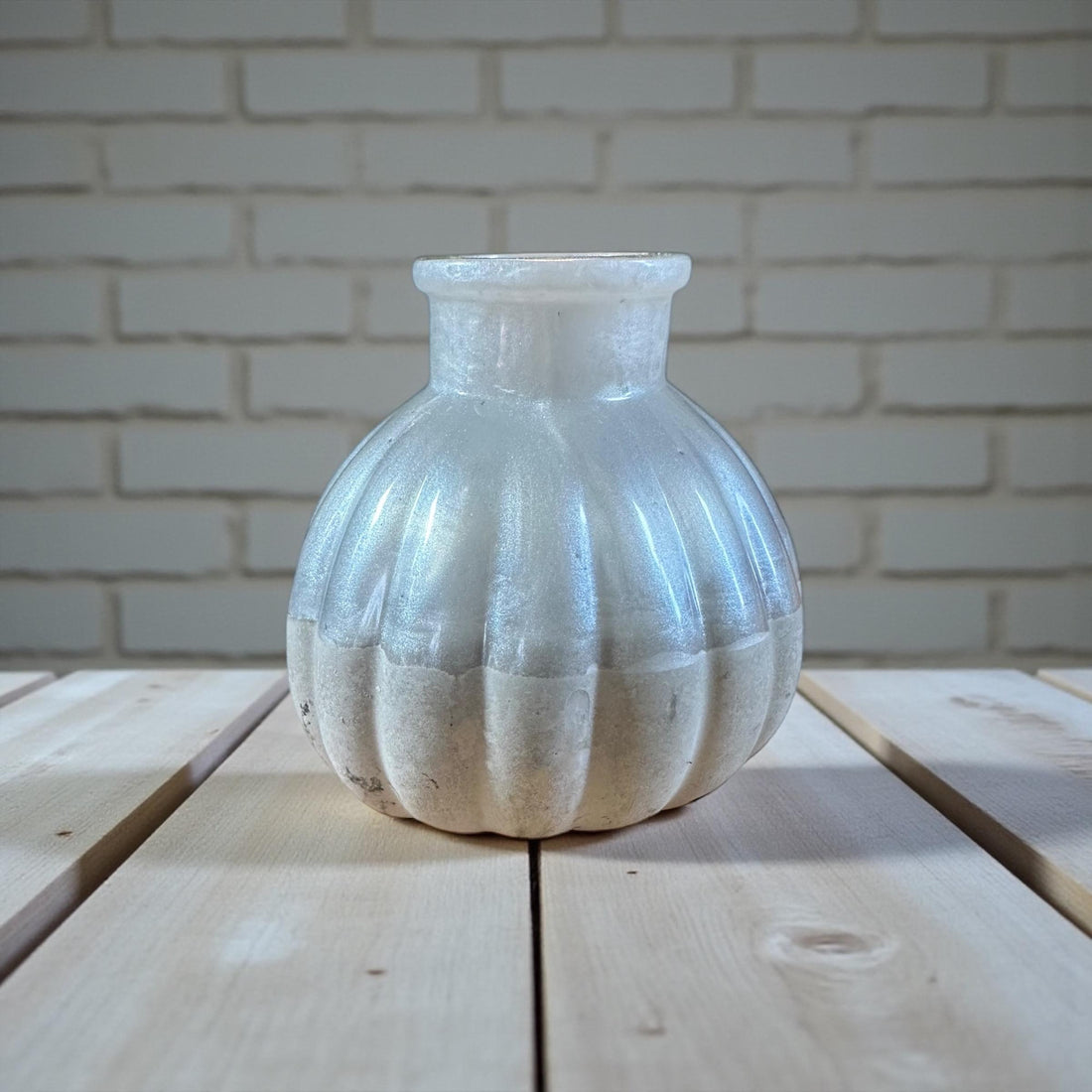 Small Scalloped Resin and cement Vase  Handmade Bud Vase, Cottagecore & Modern Home Décor
