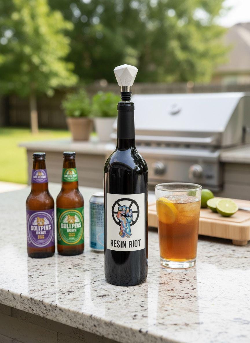 Handmade Geometric Concrete Wine Stopper, Modern Barware Gift