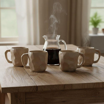 Handmade Concrete Resin Coffee Mug, Faceted Design, Eco-Friendly Drinkware