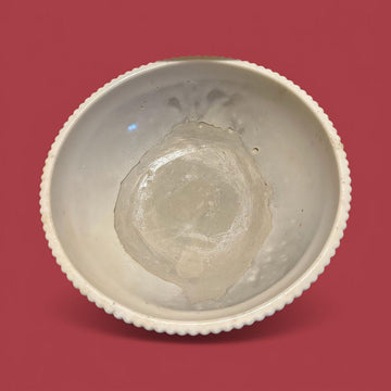 Handmade Resin Concrete Serving Bowl, Ribbed Cement Dish, Modern Kitchen Decor