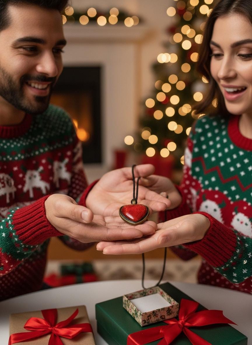Red Heart Pendant Necklace | Handmade Love Jewelry