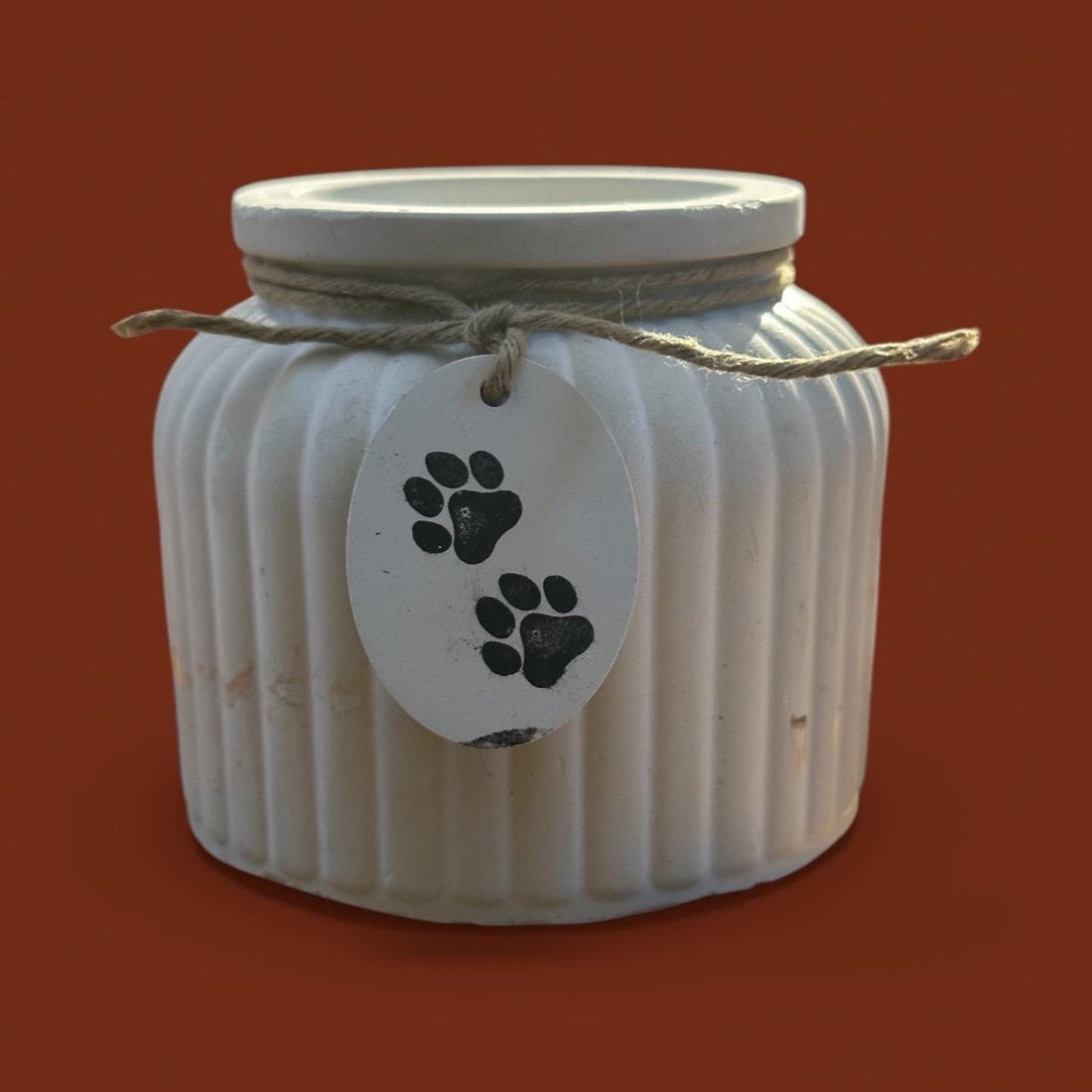 Handmade Puppy Treat Jar  Farmhouse Dog Treat Container  Paw Print Jar  Pet Gift for New Puppy Owners