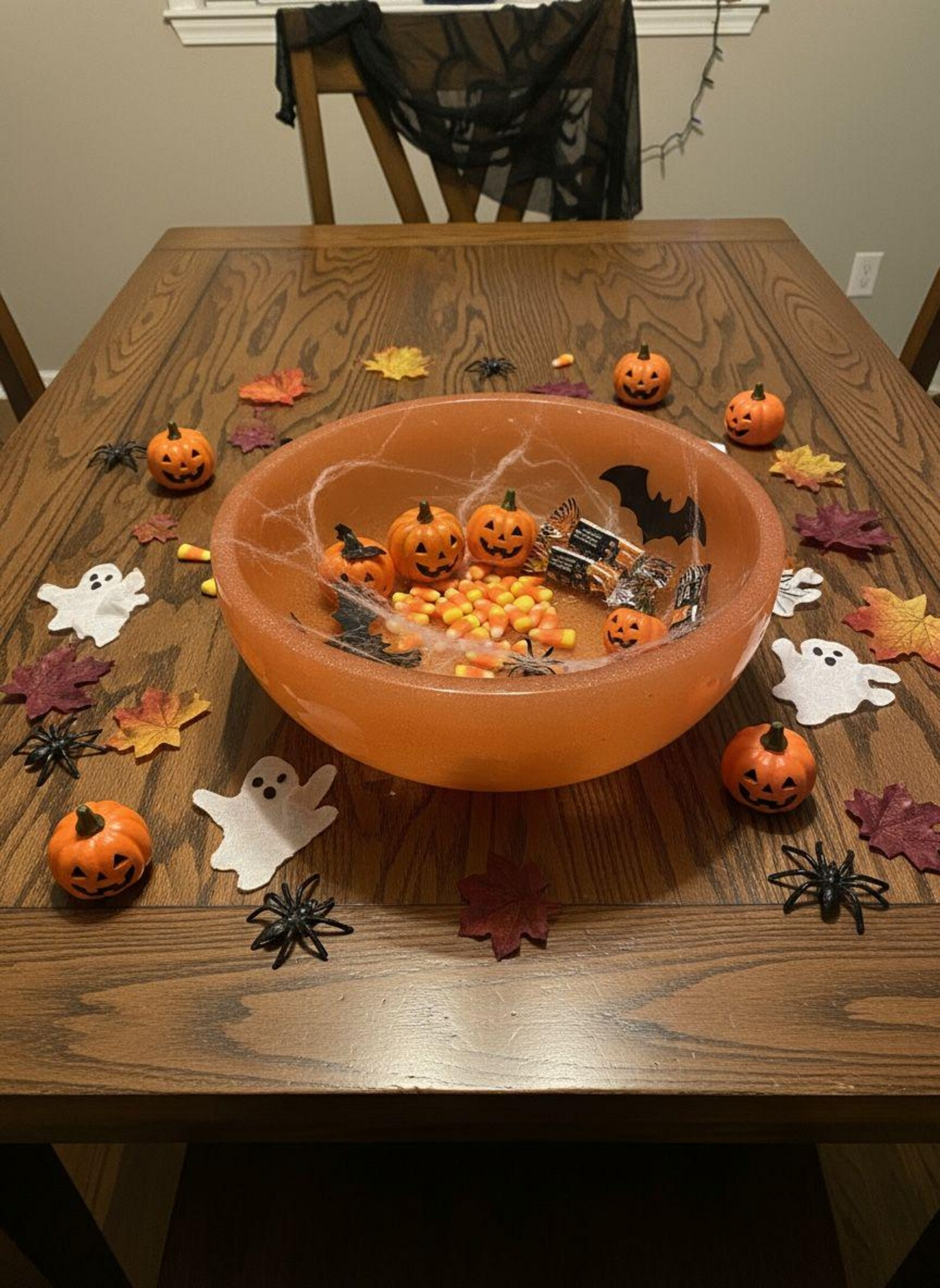 Orange Resin Bowl, Halloween Candy Dish Candle Holder, Spooky Fall Home Decor, Eco-Friendly Modern Accent Bowl, Fall Centerpiece