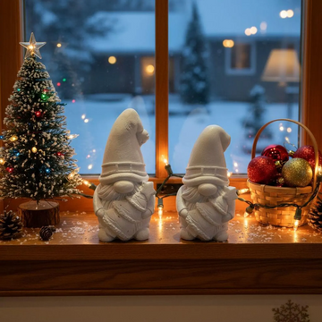 Sealed Cement or Resin Gnomes, Food-Safe Handmade Garden Gnome, Indoor Outdoor Weatherproof Decor, Concrete Resin Holiday Figurine