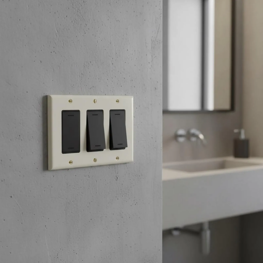 Handmade Cement Light Switch Cover • Modern Minimalist Wall Plate