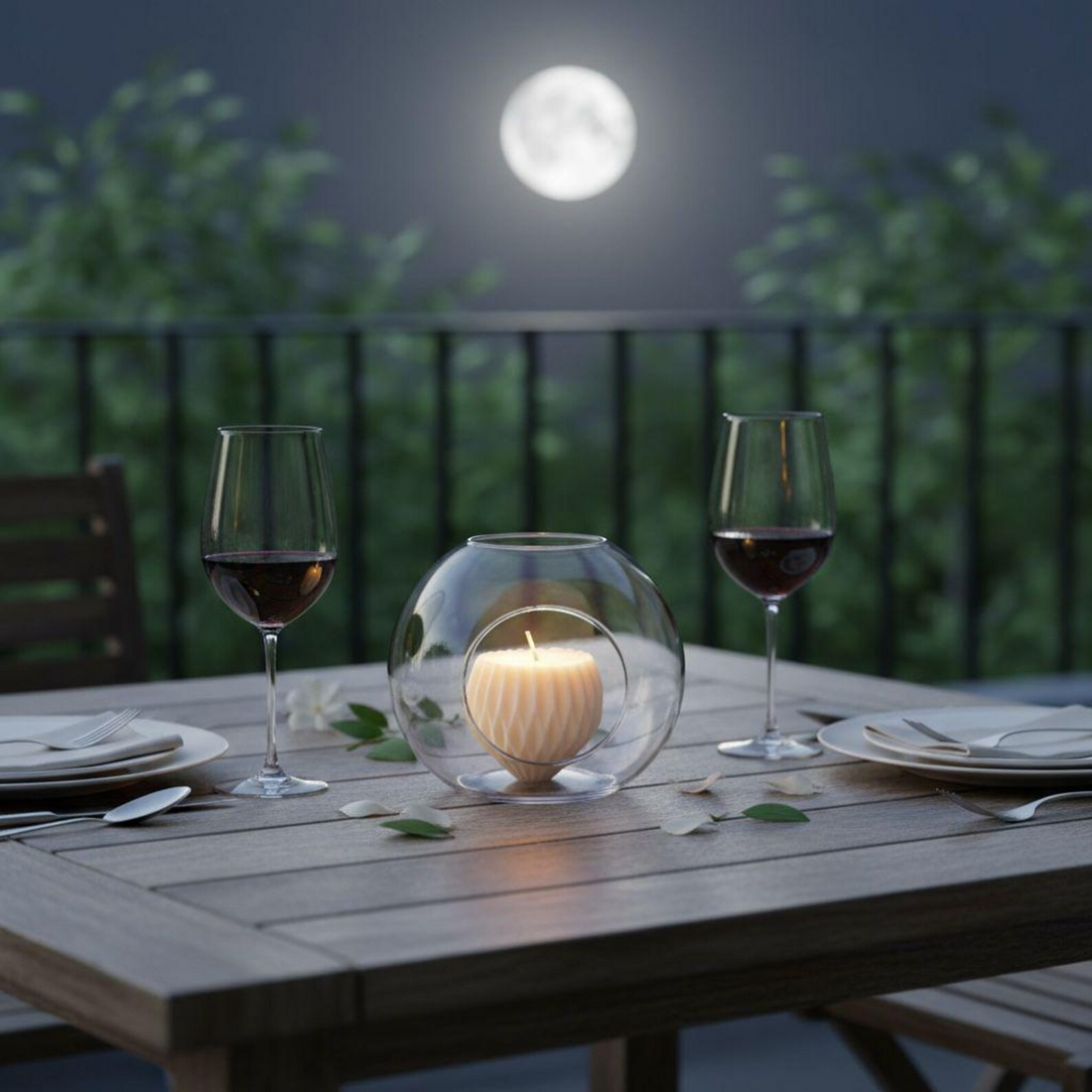 Geometric Acorn Soy Candle, Handmade White Decorative Candle