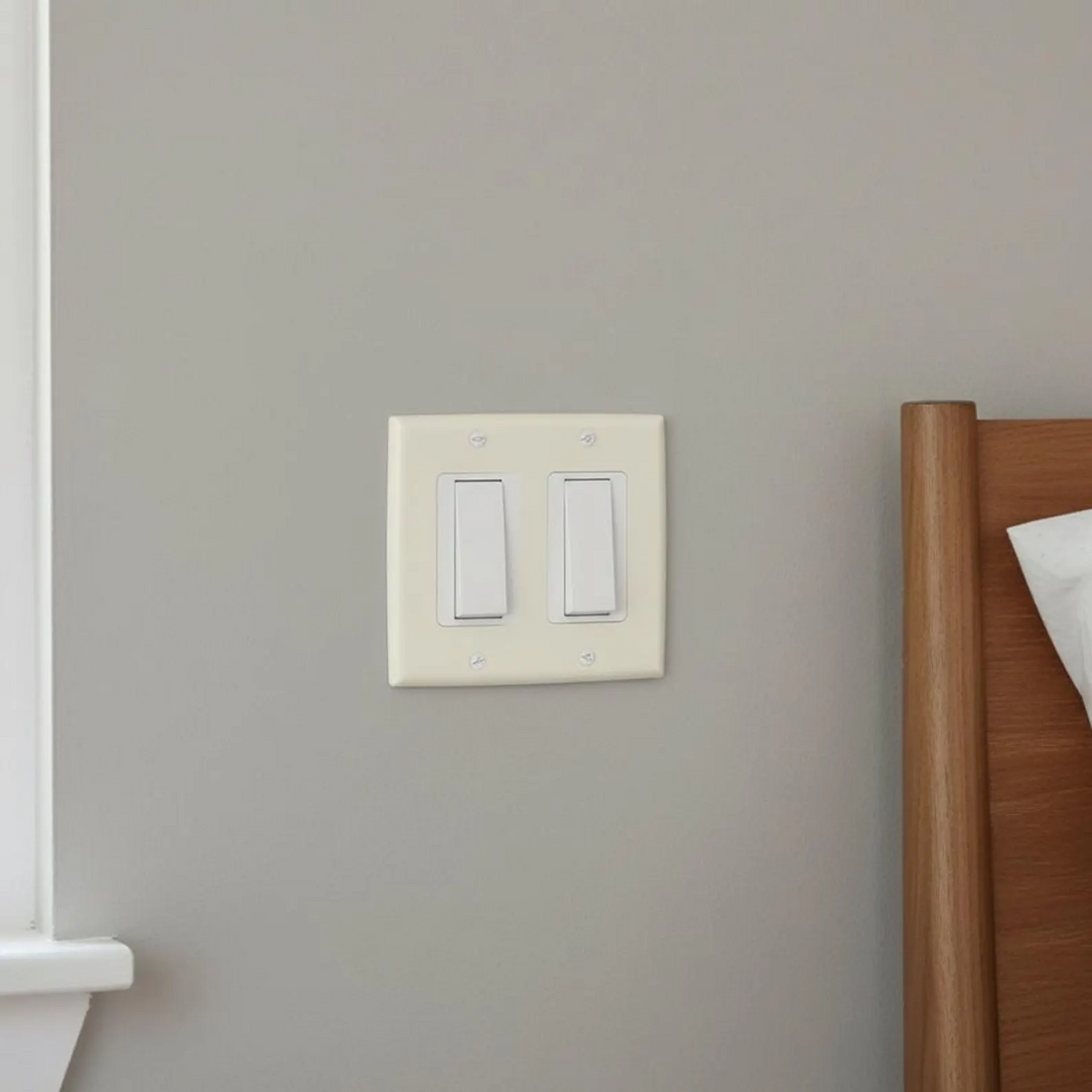 Handmade Cement Double Light Switch Cover • Modern Minimalist Decor