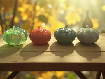 Handmade Resin Pumpkin Container with Lid: Autumn Decor