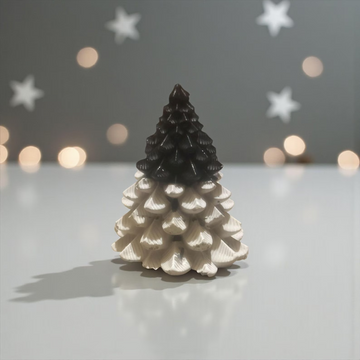 Black White Christmas Tree Decor, Modern Minimalist Holiday Decoration, Scandinavian Winter Tabletop Tree, Neutral Resin Home Accent