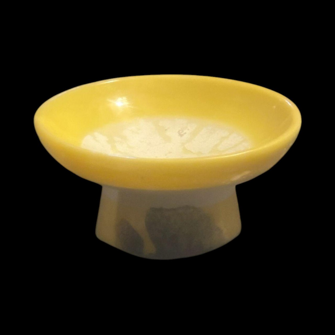 Handmade Yellow Resin Pedestal Bowl, Food Safe Jewelry Organizer