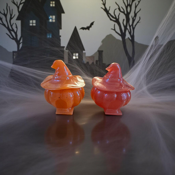 Resin Pumpkin Cauldron: Halloween Witch Hat Trinket Dish
