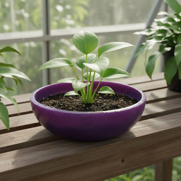 Handmade Purple Resin Bowl, Modern Decorative Planter, Serving Dish, Eco-Friendly Resin Home Decor, Vibrant Centerpiece for Indoor Outdoor