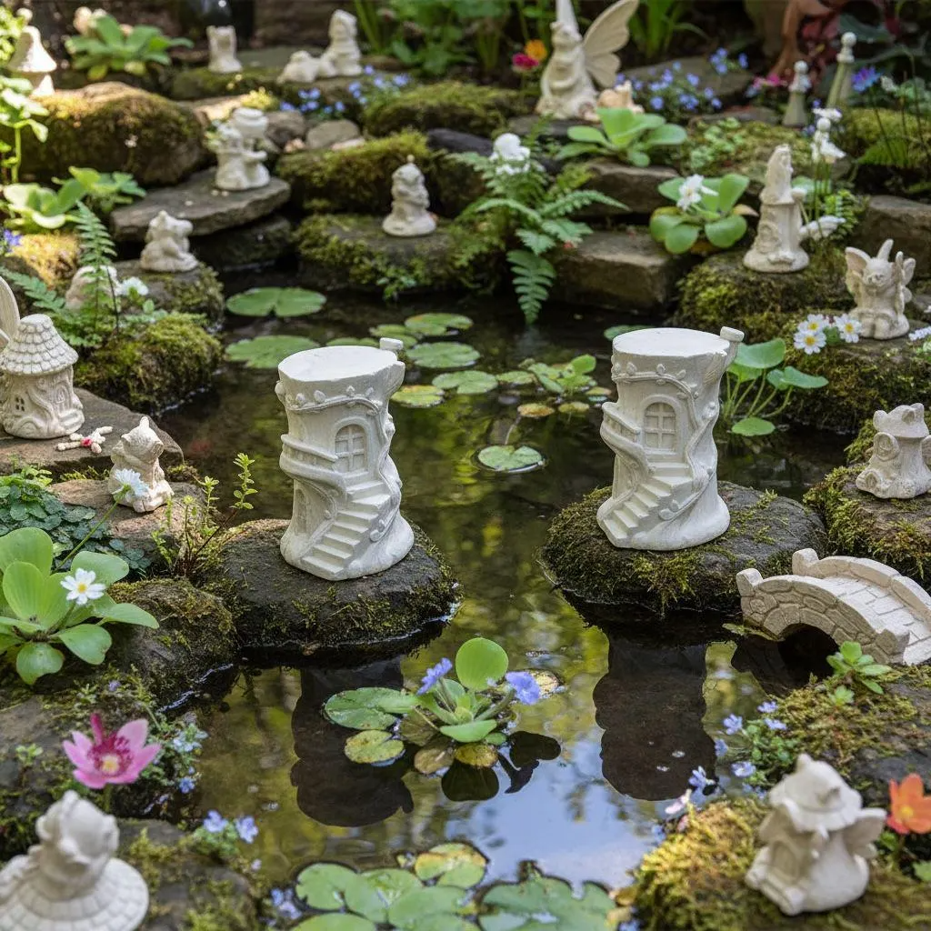 Food Safe Sealed Concrete Resin Fairy House, Handmade Cement Miniature Cottage, Whimsical Garden Decor, Indoor Outdoor Figurine Gift