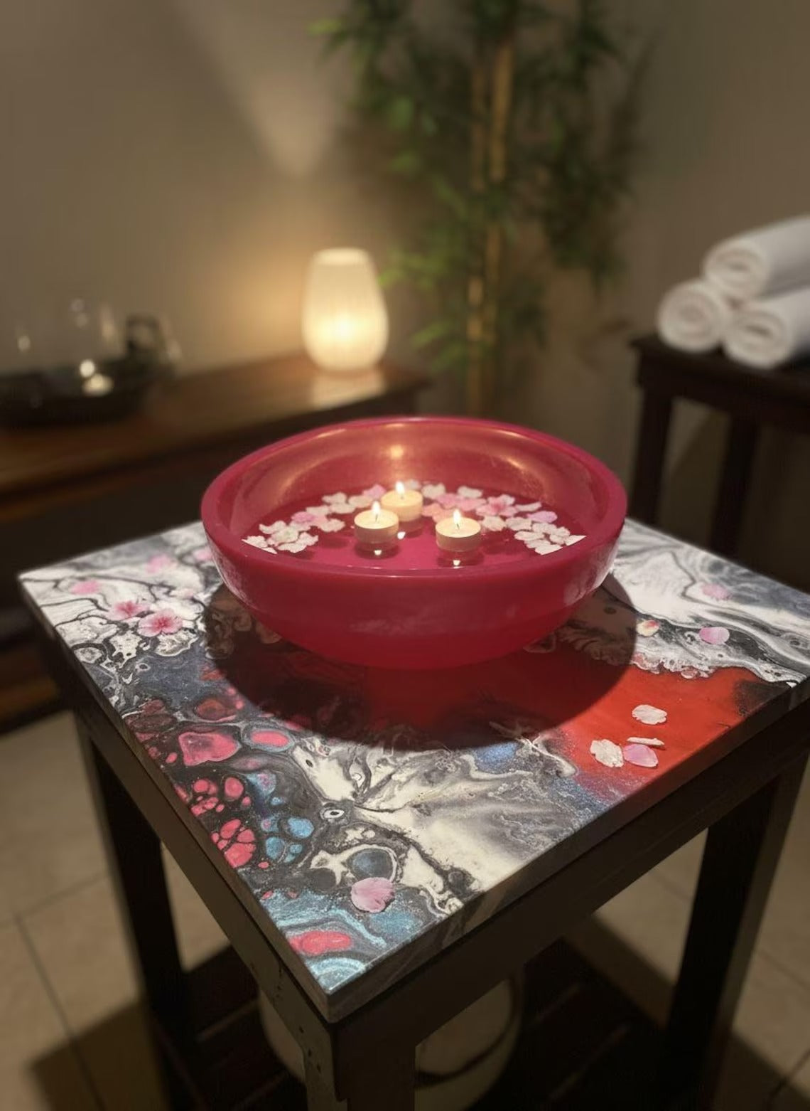 Handmade Hot Pink Resin Bowl, Modern Kids Room Organizer