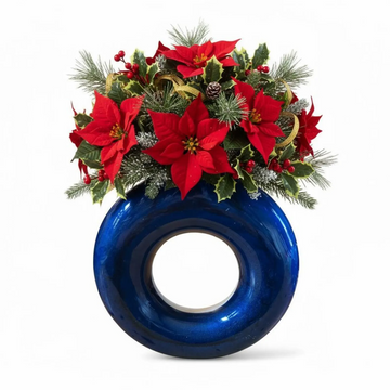 Handmade Resin Concrete Vase, Modern Round Hole Sculpture