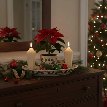 Geometric Soy Wax Candle, Handmade Crystal Tower, Modern Decor