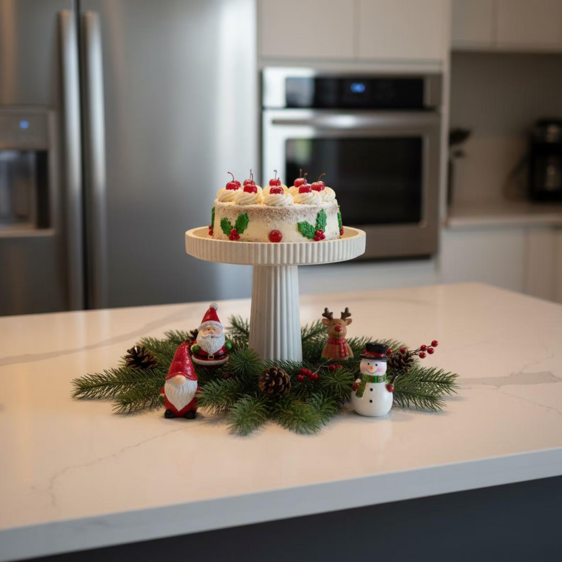 Food Safe Concrete Cake Stand, Sealed Cement Pedestal Plate, Modern Minimalist Dessert Display, Handmade Wedding Party Kitchen Decor Stand