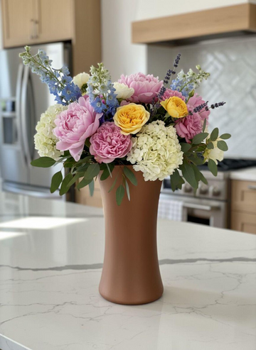 Handmade Copper Acrylic Hourglass Vase, Modern Fall Decor