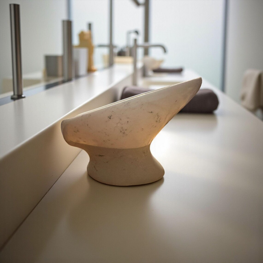 Handmade Resin Concrete Soap Dish - Marble Elevated Bathroom Decor