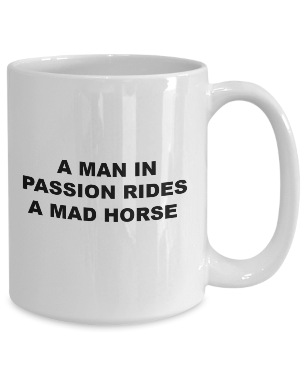 a man in passion rides a mad horse