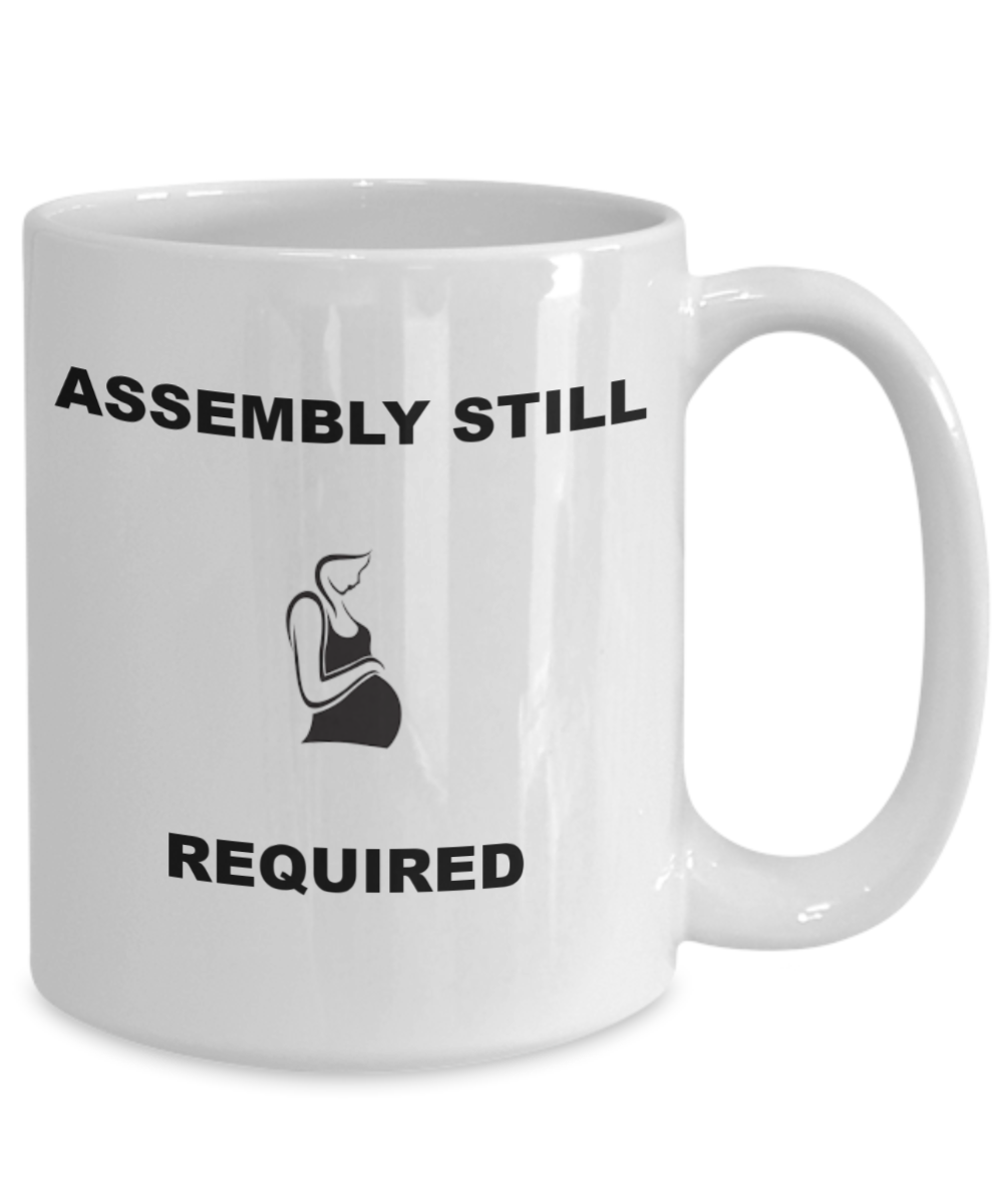 Assembly Still Required Mug | 15 oz White Ceramic Coffee Cup with Humorous Black Text | Microwave Safe | Unique Kitchen Decor