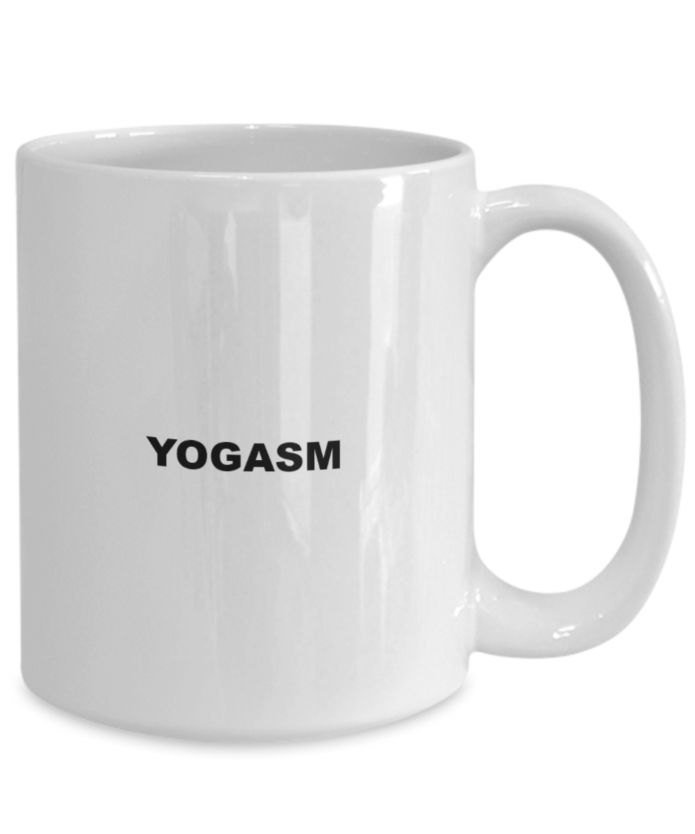 yogasm coffee mug for birthday or holiday gift