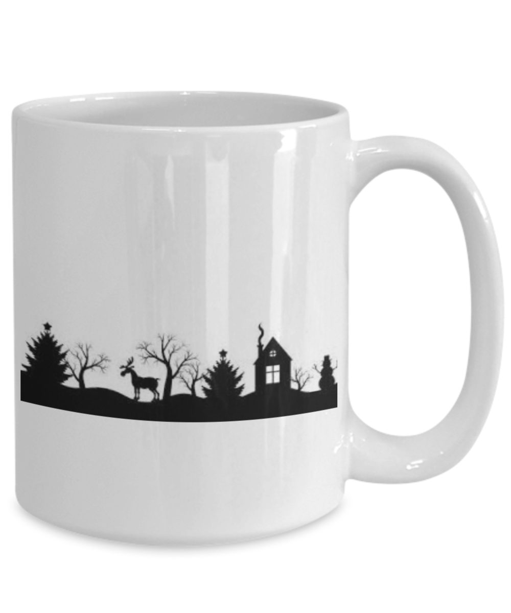 woodland christmas day gift coffee mug