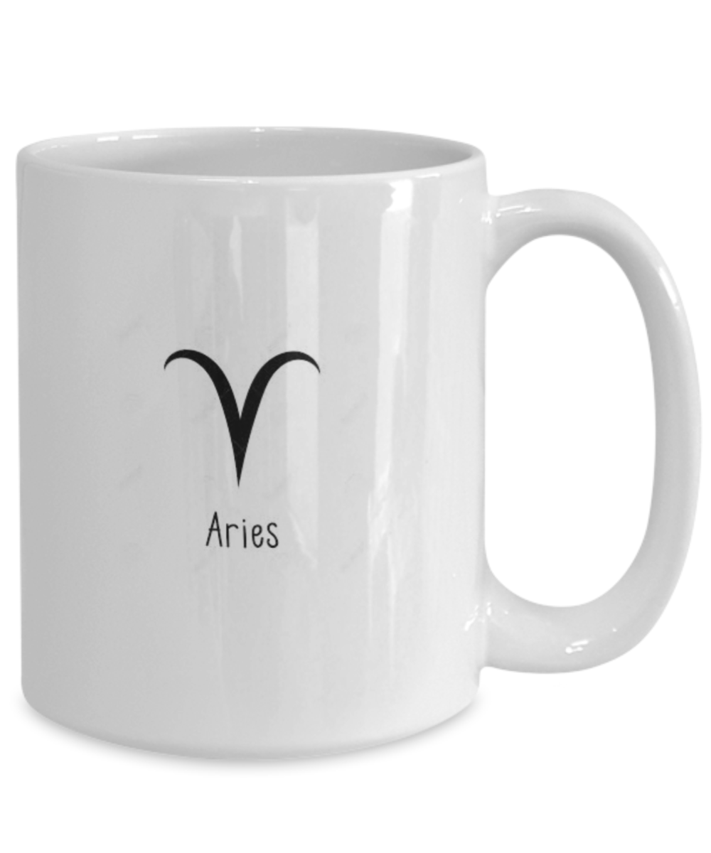 aries zodiac sign coffee mug for birthday or holiday gift