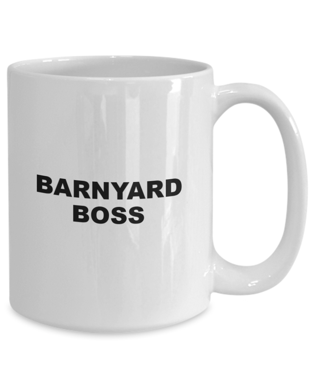 barnyard boss farming farmer coffee mug for birthday or holiday gift