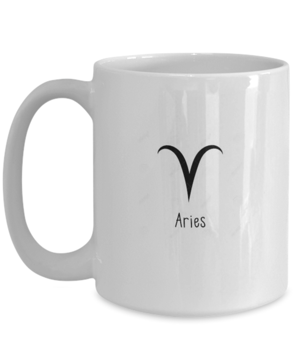 aries zodiac sign coffee mug for birthday or holiday gift