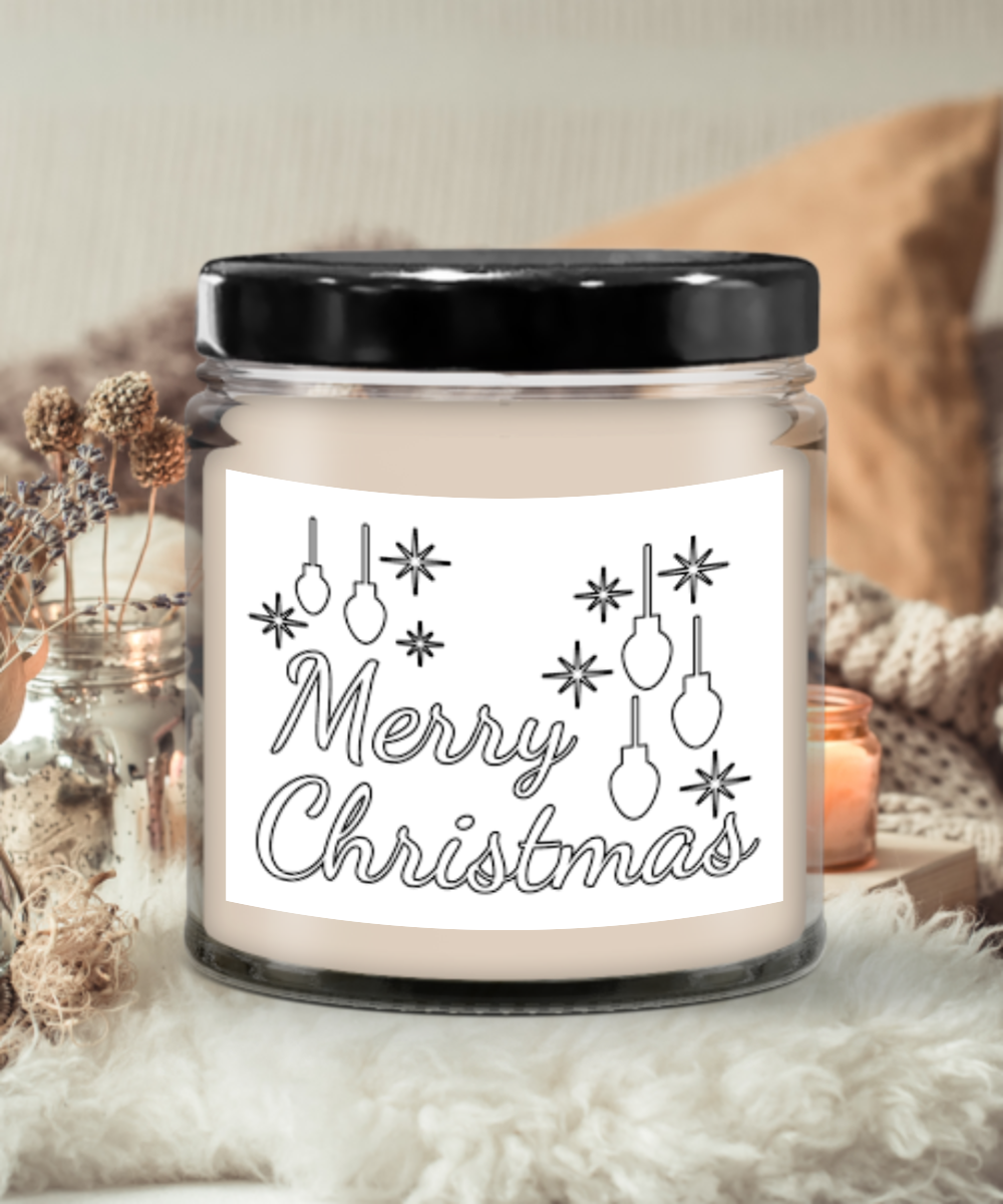 black and white merry christmas candle happy holidays happy new year lights stars gift
